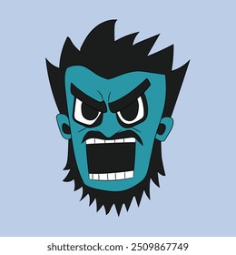 Vector set of angry business people with a simple flat design