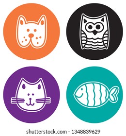 Vector set of animal avatars