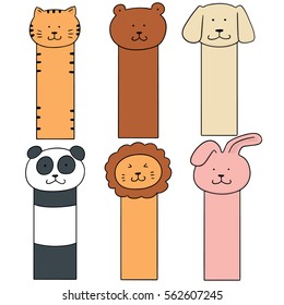 vector set of animal bookmark