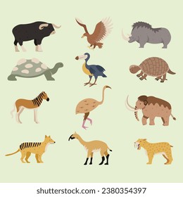 Vector Set Animal Conservation Brown Series