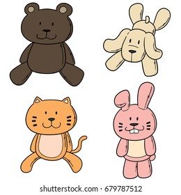 vector set of animal dolls