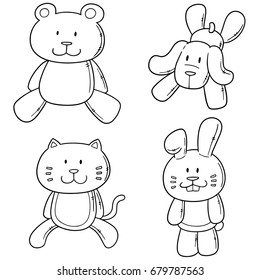 vector set of animal dolls