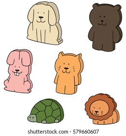 vector set of animal eraser
