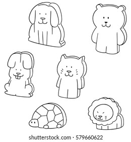 vector set of animal eraser