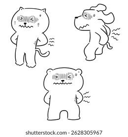 vector set of animal got backache