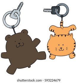 vector set of animal keychain