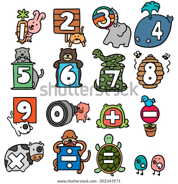vector set of animal
number