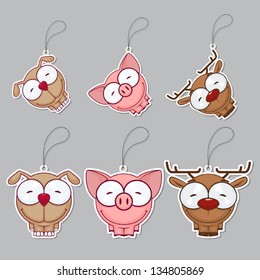 Vector set of animal tags.