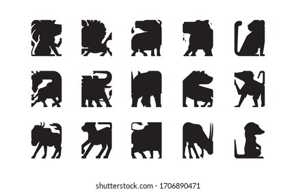 the vector set of animals.