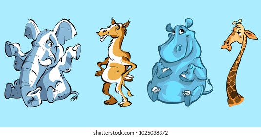 Vector set of animals africa