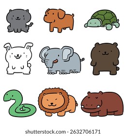 vector set of animals cartoon
