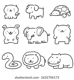 vector set of animals cartoon
