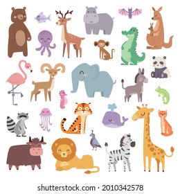 Vector Set Of Animal's Cartoon Character's