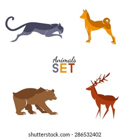  vector set of animals logo 