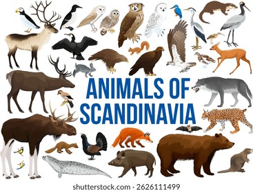 vector set - animals of scandinavia
