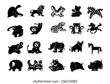 vector set of animals silhouette.eps10