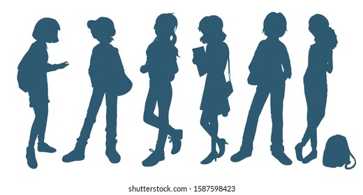 Vector Set Anime Students Silhouettes Group Stock Vector Royalty Free 1587598423 By now you already know that, whatever you are looking for, you're sure to find it on aliexpress. vector set anime students silhouettes