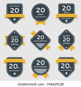 Vector set of anniversary banners