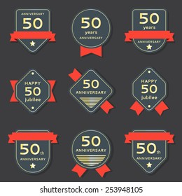 Vector set of anniversary banners