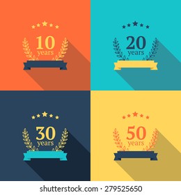 Vector set of anniversary elements