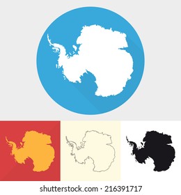 Vector set of antarctica icons.