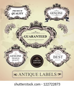 Vector set of antique frames