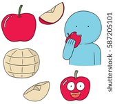 vector set of apple