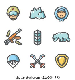 Vector Set of Arctic and Russian Army.