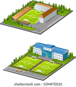 vector set of arena sports competition football stadium