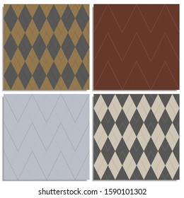 Vector set of argyle patterns dark color, mostly for men. In suits for traditional clothes, sweaters, kilts, jackets, suits. Snuggly contrast colors, good for wrapping paper, fabric, background, cover