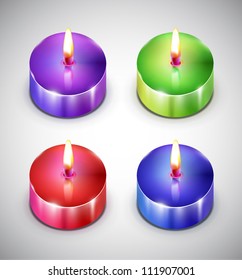 Vector set of aroma candle icons