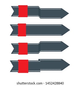 Vector set of arrow banners. Direct form. Business infographic diagram views. Section to compare the service. Up and down trend. Accurate pointer