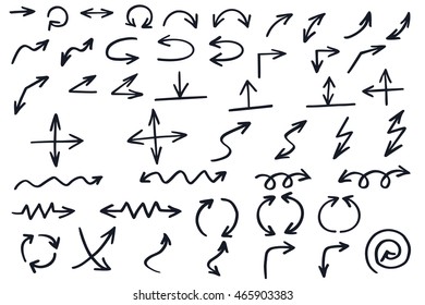Vector set of arrow. Black pointer. Abstract cursor.