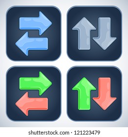 vector set of arrow buttons