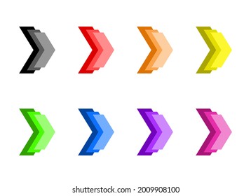 Vector set of arrow with different color for bullet points.
