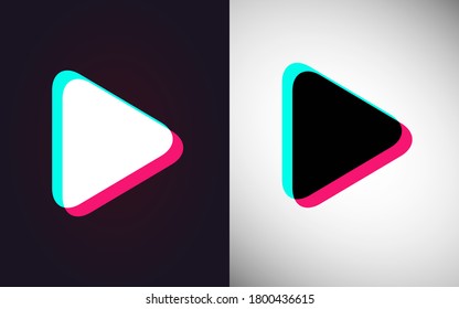 Vector set arrow play icon, web symbol. Social media concept. Vector illustration  EPS 10