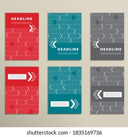 Vector set arrow pointer on a colored background