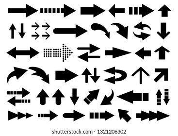 Vector Set Arrow Shapes Isolated On Stock Vector (Royalty Free ...