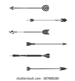 vector set of arrows, bows hipster style arrows