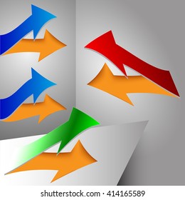 vector set arrows detached from the surface 