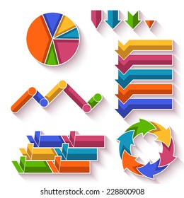 Vector set of arrows and diagram for infographic.