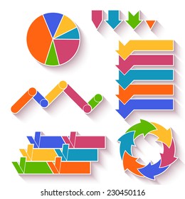 Vector set of arrows and diagram for infographic