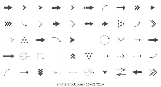 conjunto vectorial de flechas en diferentes formas