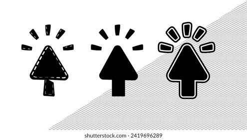 Vector set of arrows in different styles