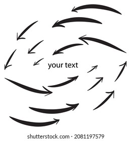 Vector set of arrows flying in opposite directions for your text or infographic