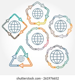 Vector set arrows for infographic, diagramme, technological process, business concept, or other step-by-step representation