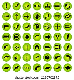 vector set of arrows on colorful background