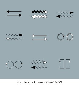 Vector Set of  arrows on grey backround