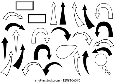 Similar Images, Stock Photos & Vectors of sketch arrow set, vector