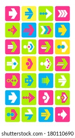 Vector set of arrows, retro style